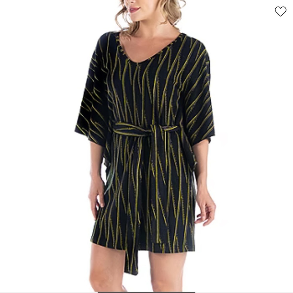 24/7 Comfort Apparel 3/4 Sleeve Shift Dress Oversize With Belt Size Large - Picture 12 of 12